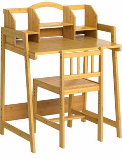Bamboo Kids Desk & Chair Set — Storage & Hutch — $65