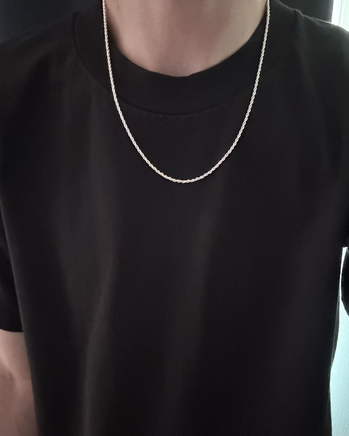 20” Diamond-Cut Silver Rope Chain