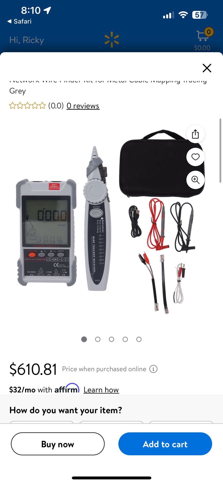 2 in 1 Network Cable Tester Digital Multimeter LCD Screen Network Wire Finder Kit for Metal Cable Mapping Tracing Grey