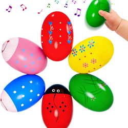 Brand new 6 Pack Easter Basket Stuffers, Eco-Friendly Woode Percussion Musical Shaker, Toddlers Stocking Stuffers 1-3 Year Old, Montessori Toys