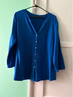 Women's Blue Button-Front Blouse Size 18-20