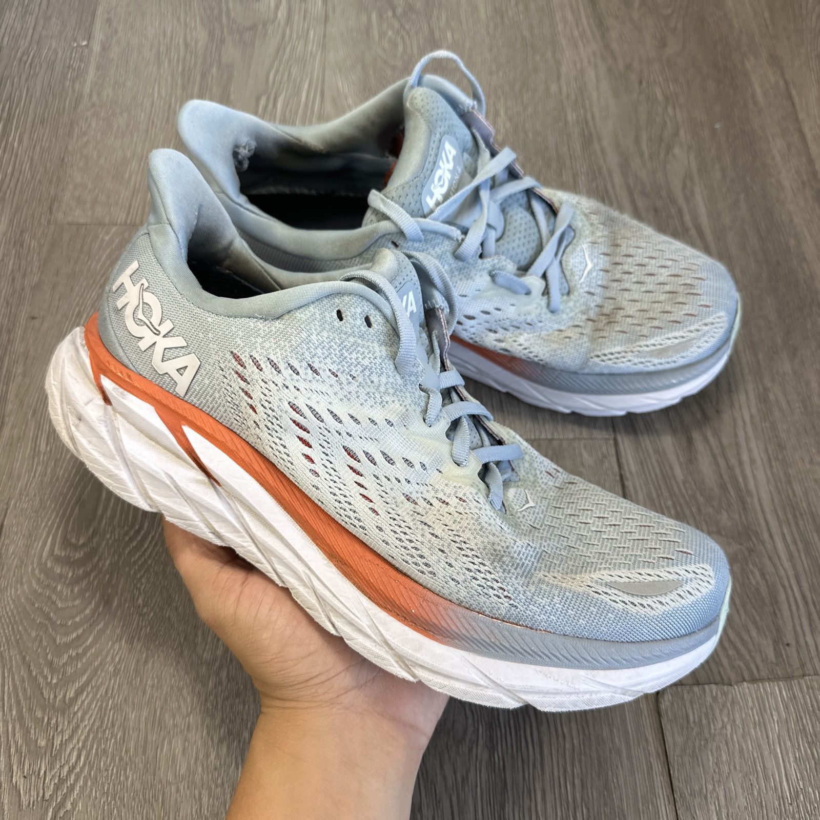 Hoka One One Womens Clifton 1121375 BFPA Gray Running Shoes