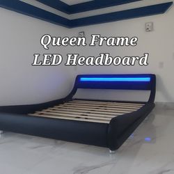 New Never Used Low Profile LED Lighted  Queen Bed Frame 