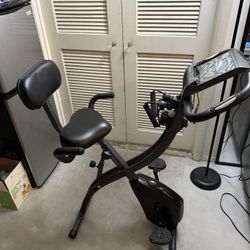 Slim Cycle Folding Stationary Bike With Extras