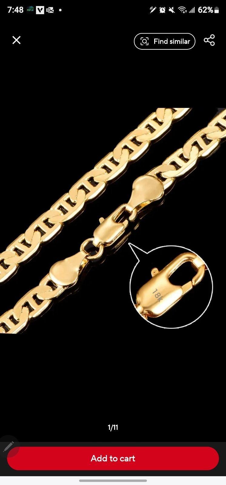 18k Gold Snake link Cuban Chain