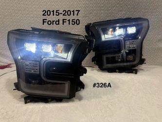 2015 To 2017 Ford F150 DRL chrome Headlights (LEDS Bulbs Included)