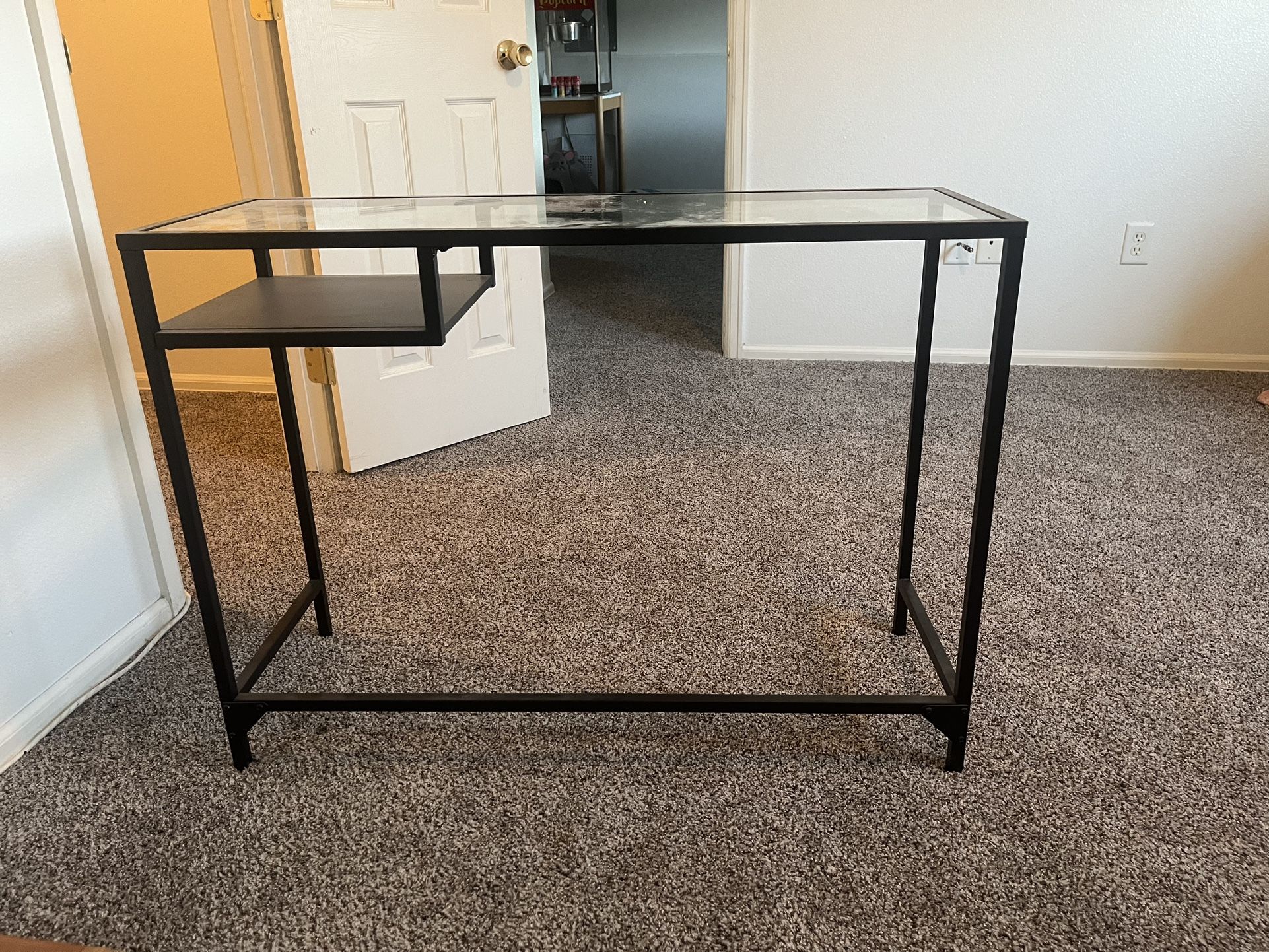Glass Top Metal Table