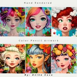 Hand Rendered Color Pencil Creations 