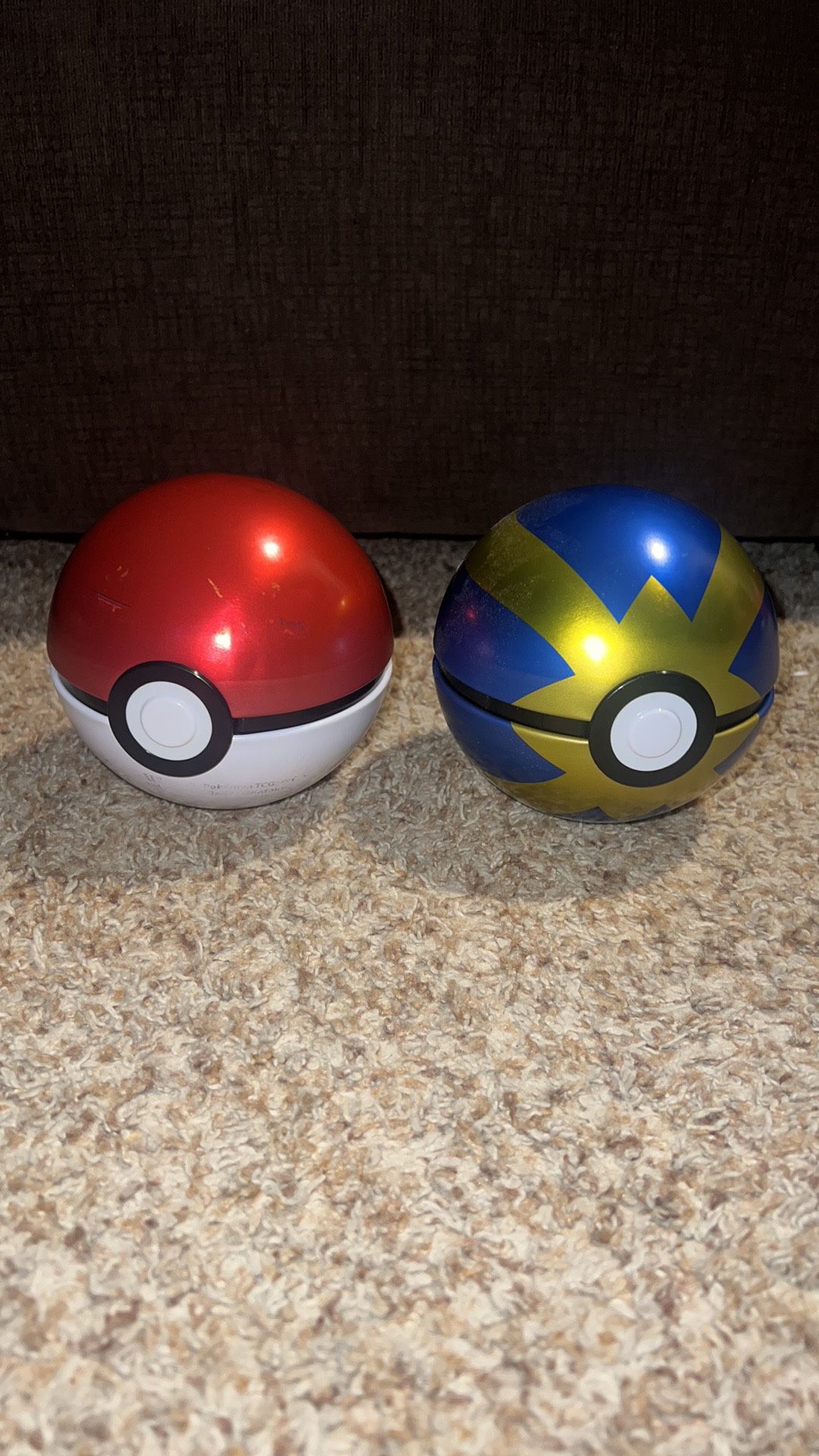 Pokemon Pokeball Ball Tins EMPTY Prop Cosplay. Has some dents/scratches 