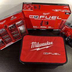 Milwaukee M12 FUEL Installation Driver Kit 4-in-1 + 2 XC 3.0 Batteries +  60pcs Impact Bit Set