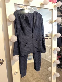 2 piece gym set Jacket/Pants L/XL Navy Blue