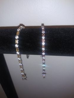 Tennis bracelets 18k white gold 925 silver