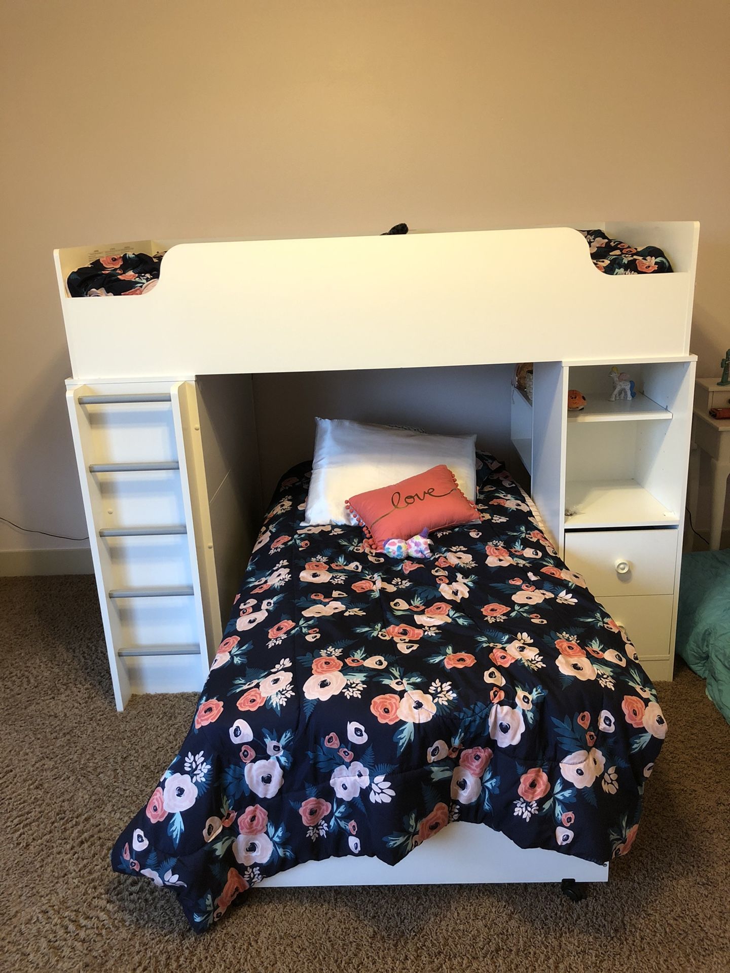 New loft bunk bed with desk and storage