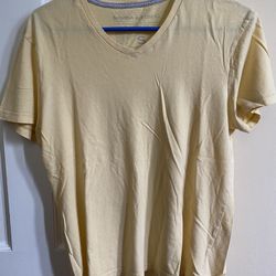 Banana Republic Men Yellow V Neck T Shirt