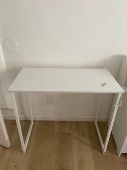 White minimalist desk