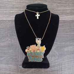 Dainty Gold Toned Cross Pendant Chain