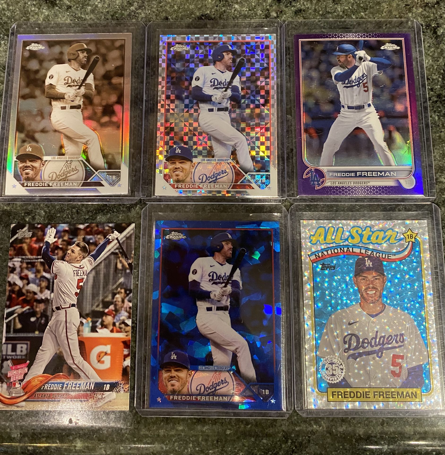DODGERS FREDDIE FREEMAN LOT CHROME REFRACTORS LOT 