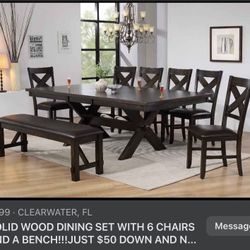 TWO SIZES! GORGEOUS TABLE WITH LEAF! DELIVERY TODAY! ALL CREDITS WELCOME