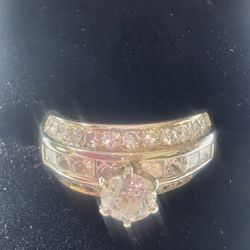 14K ENGAGEMENT BAND Size 9-9.25. 10 Grams of Gold 3 Carats Diamonds