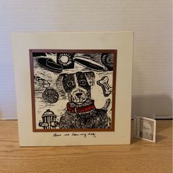 Primitives By Kathy Dog Themed Wall Art By Artist Robert Patierno 9” x 9” A19