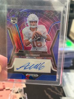 Arch Manning 2025 Panini Prizm Black #PS-AMG Blue Prizmatrix Auto 1/49