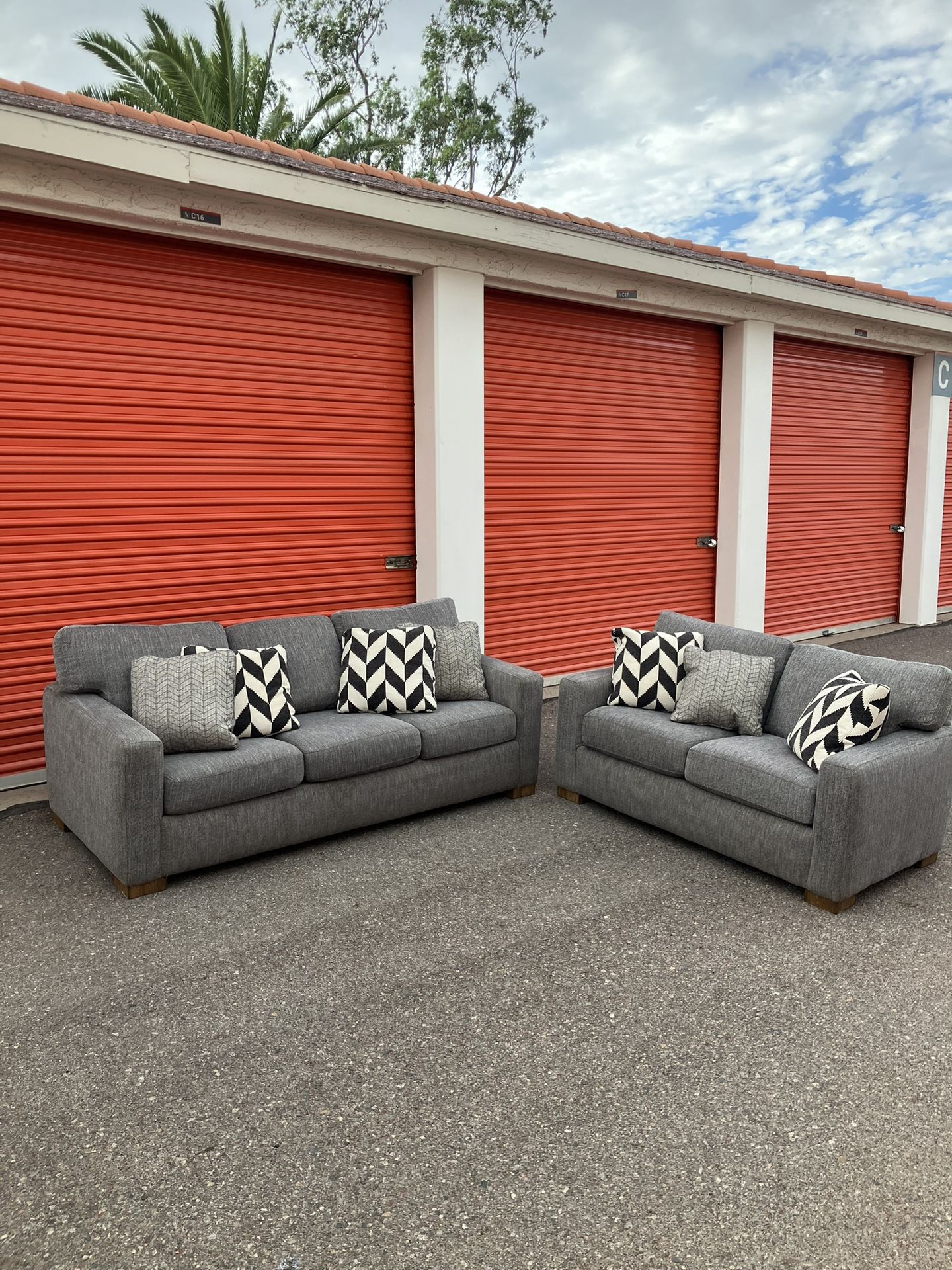 Gray Flexsteel Sofa Couch Set