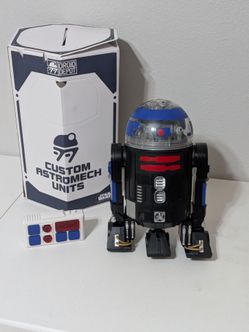 Star Wars Droid Depot Custom Astromech Unit Black and Blue with Remote Control & Box