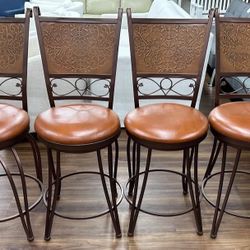 New 24” Copper Stamped Steel Counter Height Stools, Set of 4