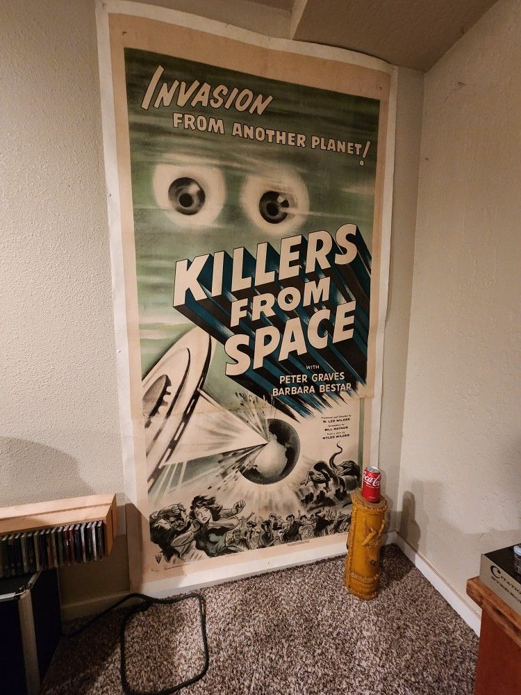 Very Rare 1953 KILLERS FROM SPACE 3 Sheet Movie Poster