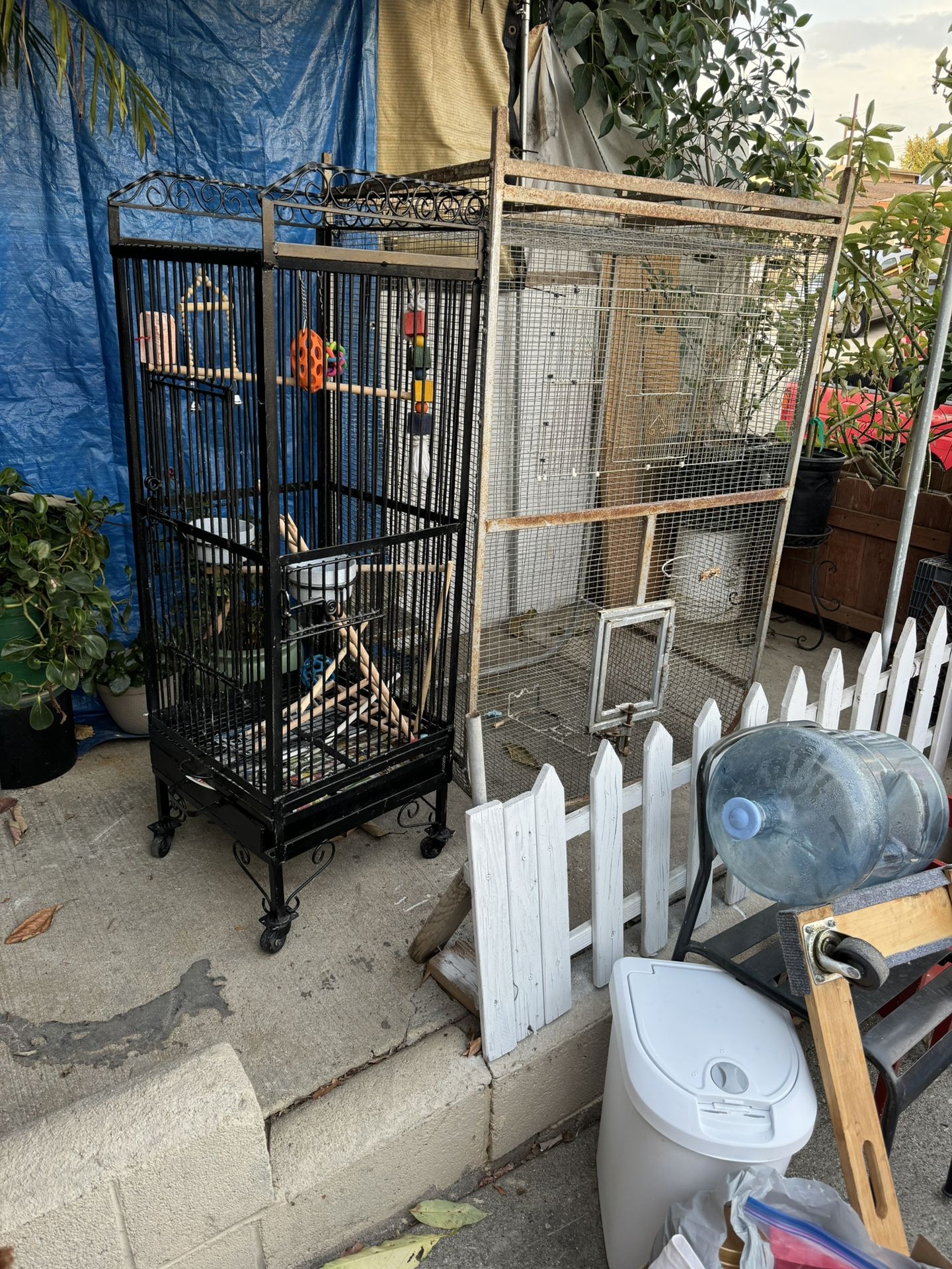 Two Bird Cages  Iron And Big One Metal