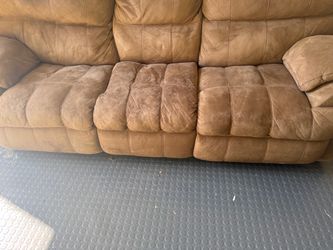Brown Suede Recliner Sofa