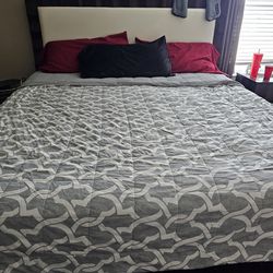 King Size Bed with dresser and mirror combo