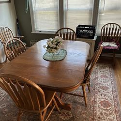 Dining Room Table Oakwood Was Six Matching Chairs In Fabulous Condition