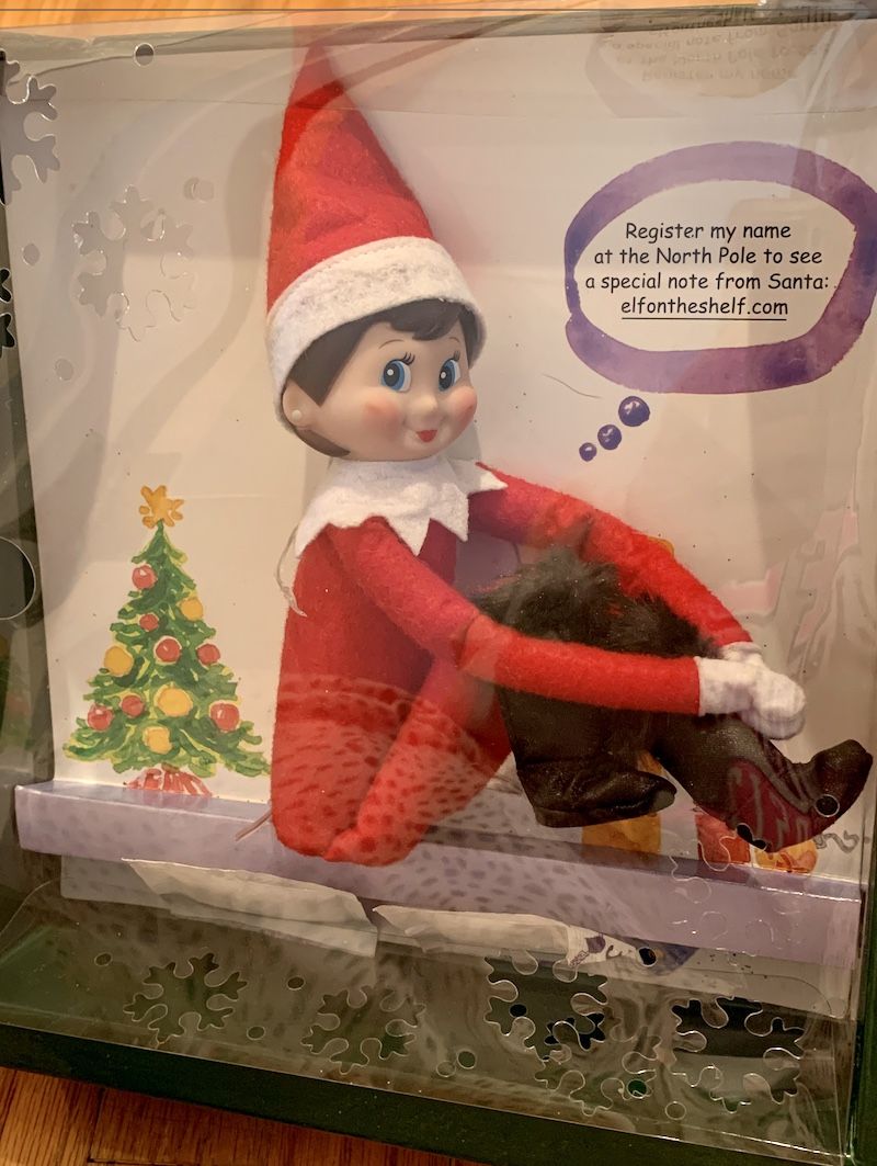 GIRL ELF ON THE SHELF! COME WITH NEW BOOK/BOX! ELFS LEG IS DAMAGED BUT CAN BE REPAIRED IF YOUR CRAFTY!