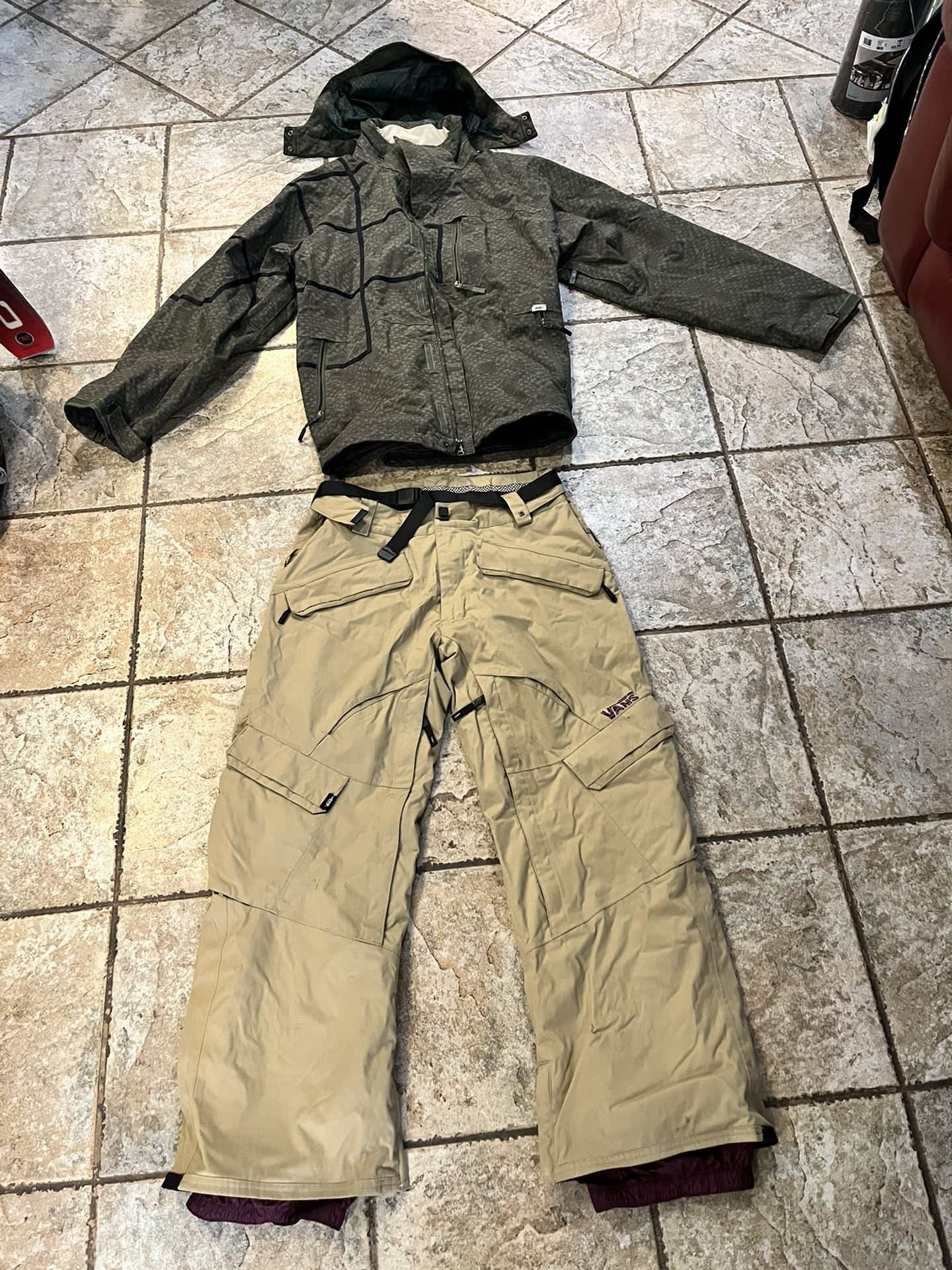 Large waterproof pants and jacket