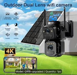 4K smart camera with solar panel