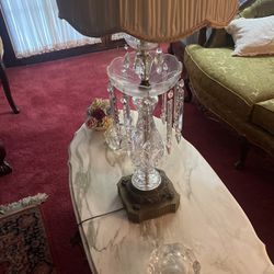 Three Vintage Crystal Lamps - LARGE (all Working)
