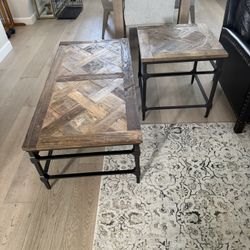 Parquet Coffee Table And End Table 