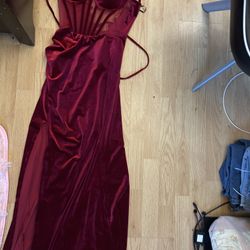 Red Long homecoming dress