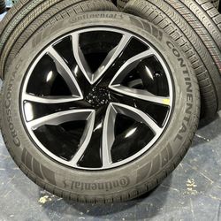 FREE INSTALL (4) OEM 2026 TESLA MODEL X 20" PERIHELIX STAGGERED RIMS USED TIRES SENSORS W/CAPS 265/45/20 275/45/20