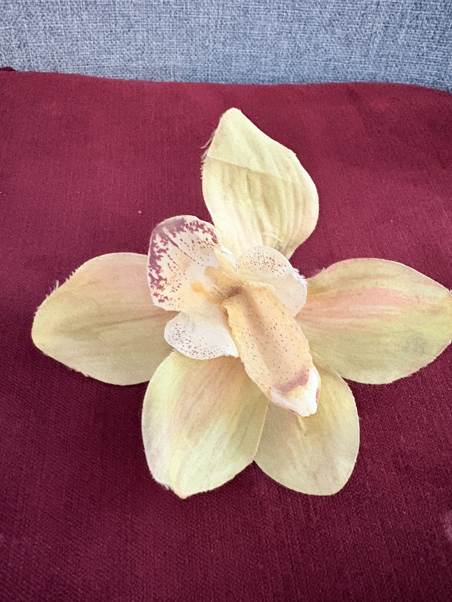 Artificial Orchid Flower Hair Clip 4”x3”