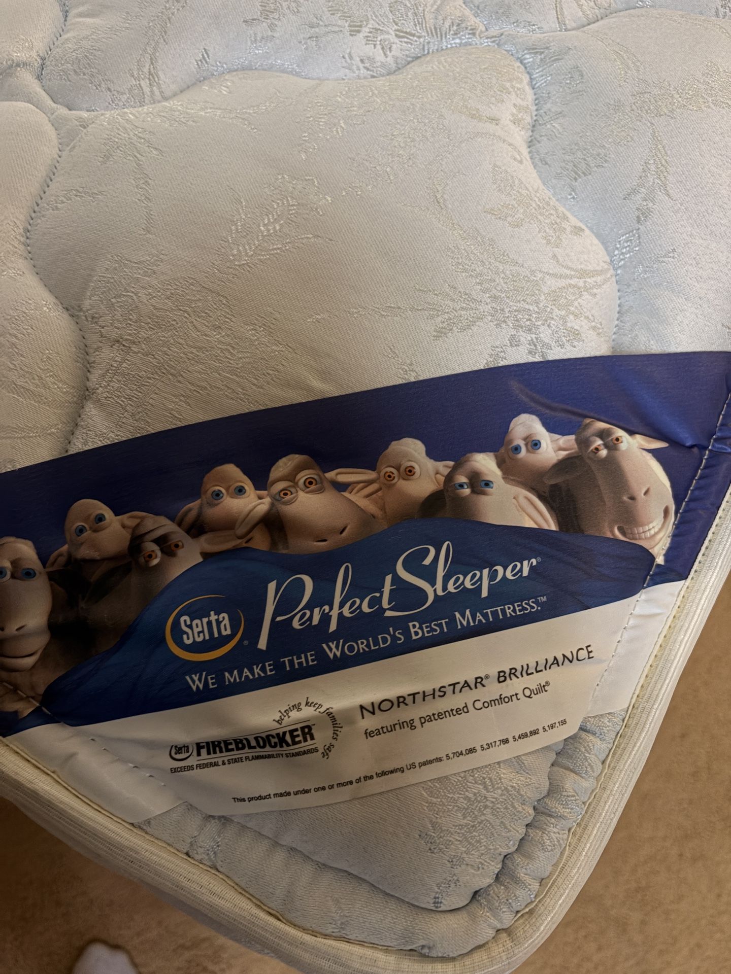 Twin Bed Set – Serta Perfect Sleeper + Upholstered Headboard