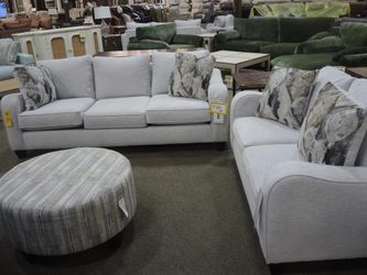 Style Line Coral Light Gray 2-Piece Sofa & Loveseat Set