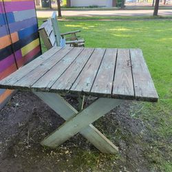 Rustic 2 foot picnic table