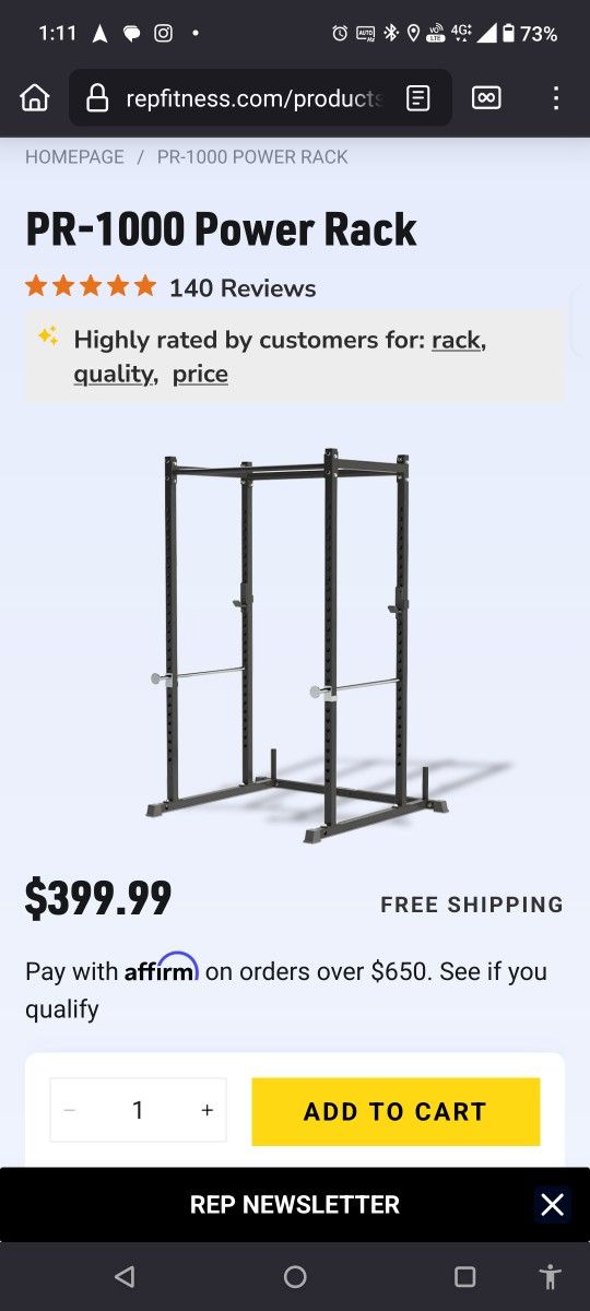 Rep Fitness Pr1000 Power Rack