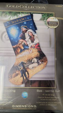 Dimensions Gold Collection christmas Holy Night Stocking Counted Cross Stitch Kit-16" Long