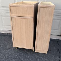 Slim Shaker Base Kitchen Cabinets in White Oak