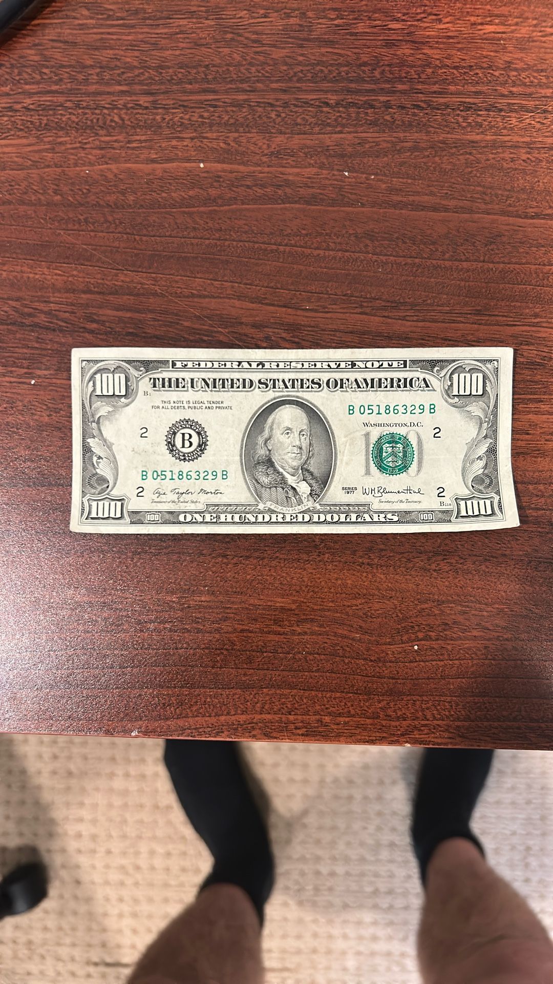 1977 $100 Banknote