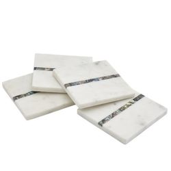 Coasters Marble White Set Of 4 New In Box