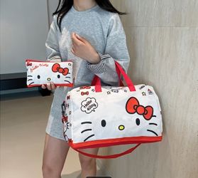 Sanrio travel diaper gym bag with makeup bag